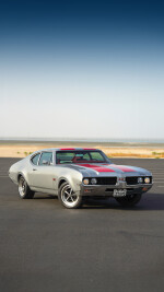 1969 Oldsmobile 442 Coupe Silver w-red