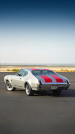 1969 Oldsmobile 442 Coupe Silver w-red